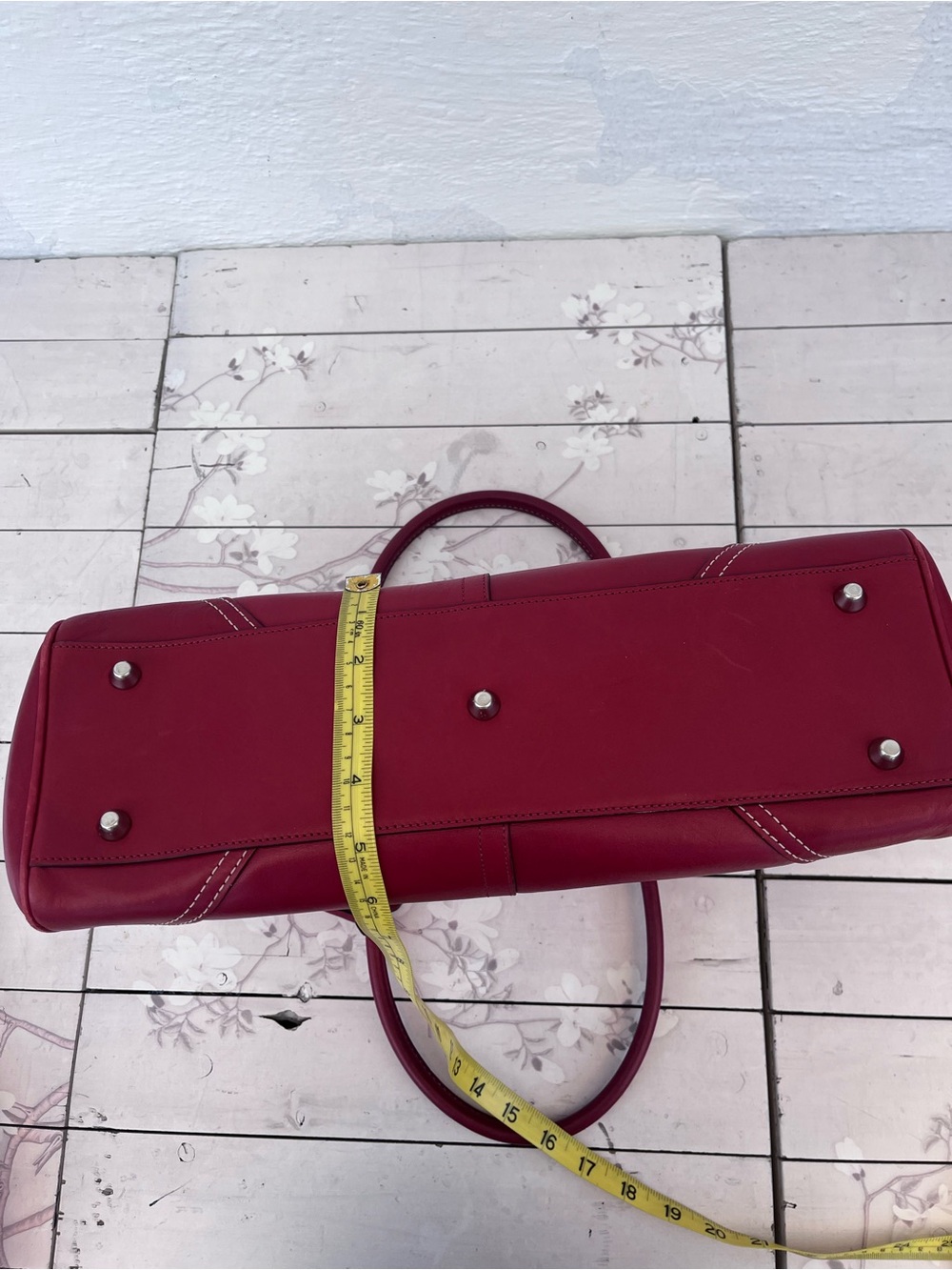 Coach Red Leather Shoulder Bag with Silver Hardware - Picture 11 of 11